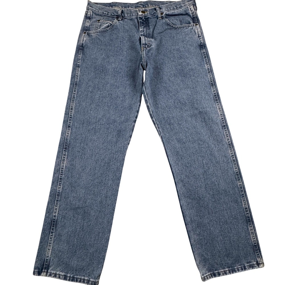 Wrangler Rugged Wear Jeans Mens 36x30 Blue Straight Leg 35001VI EUC!